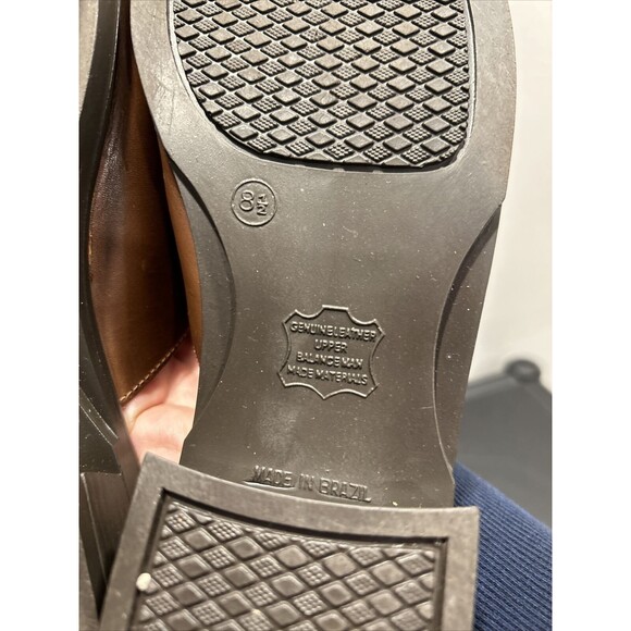 Romano Brazil Genuine Leather Size 8.5 Brown Lynda Sandals Slides Slip On - Picture 6 of 12